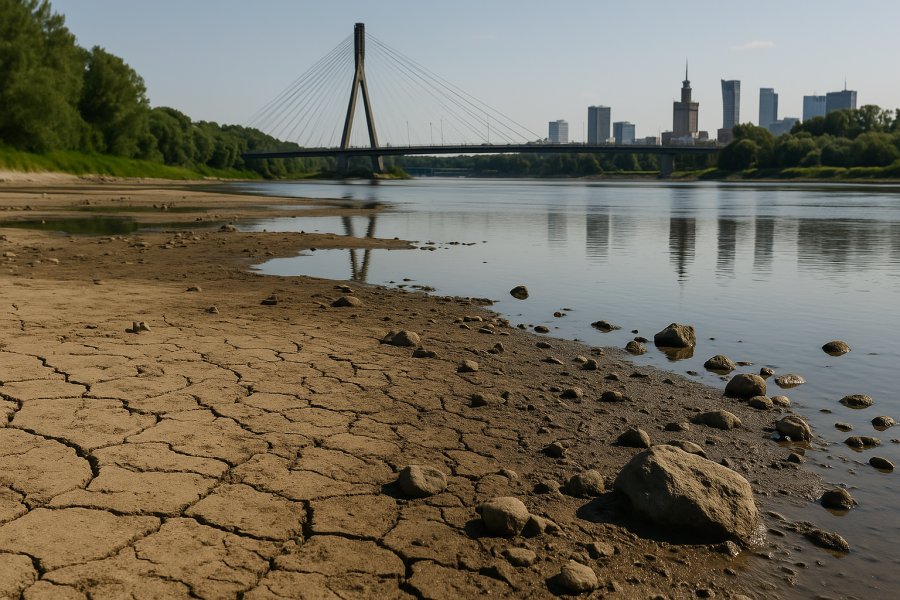 Rekordowo niski poziom Wisły: alarm dla Warszawy